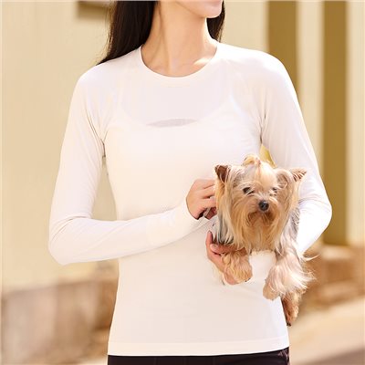 QUEEN YOGA瑜伽休閒運動戶外舒適修身基礎簡約圓領一體織長袖外搭罩衫(無胸墊款)