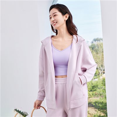 QUEEN YOGA瑜伽服輕薄好穿時尚休閒戶外寬鬆長袖連帽外套