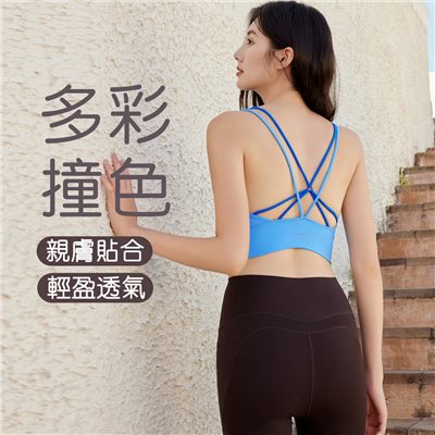 QUEEN YOGA瑜伽服健身透氣一體杯薄款健身運動背心（固定一體杯）