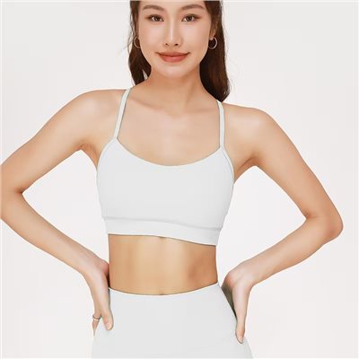 QUEEN YOGA瑜伽性感小V背一體祼感親膚排汗運動內衣